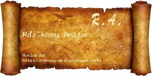 Rákosy Anita névjegykártya