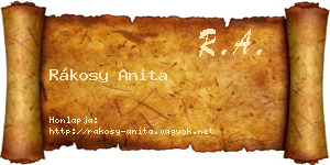 Rákosy Anita névjegykártya