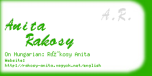 anita rakosy business card